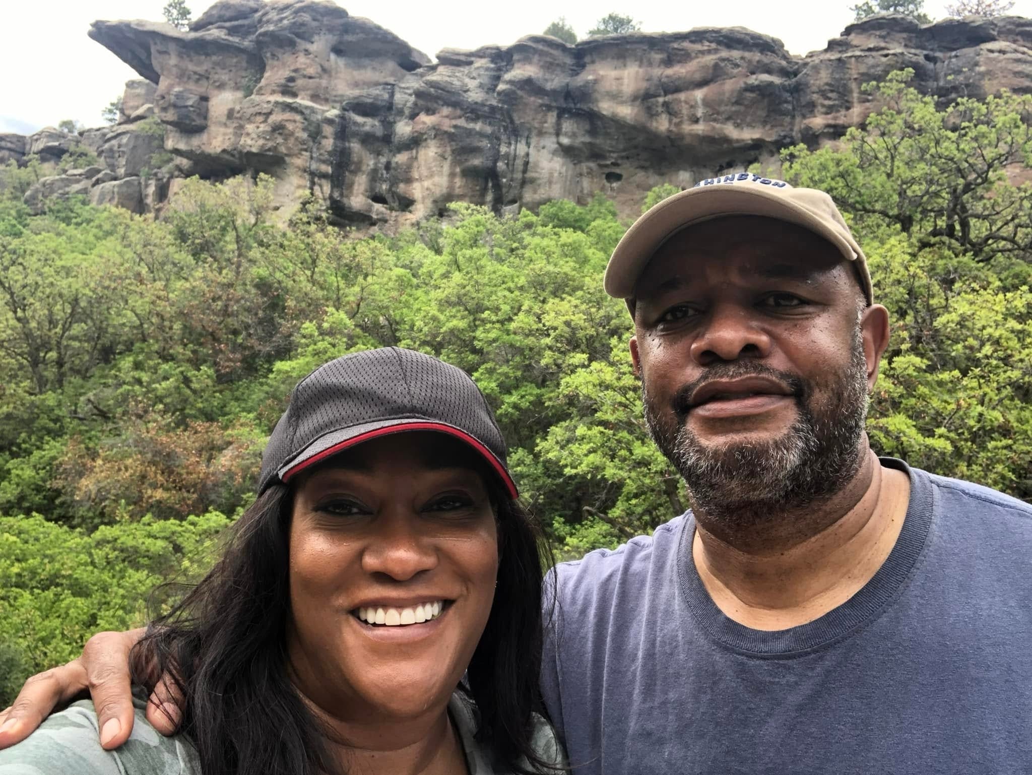 Omar Montgomery with family outdoors